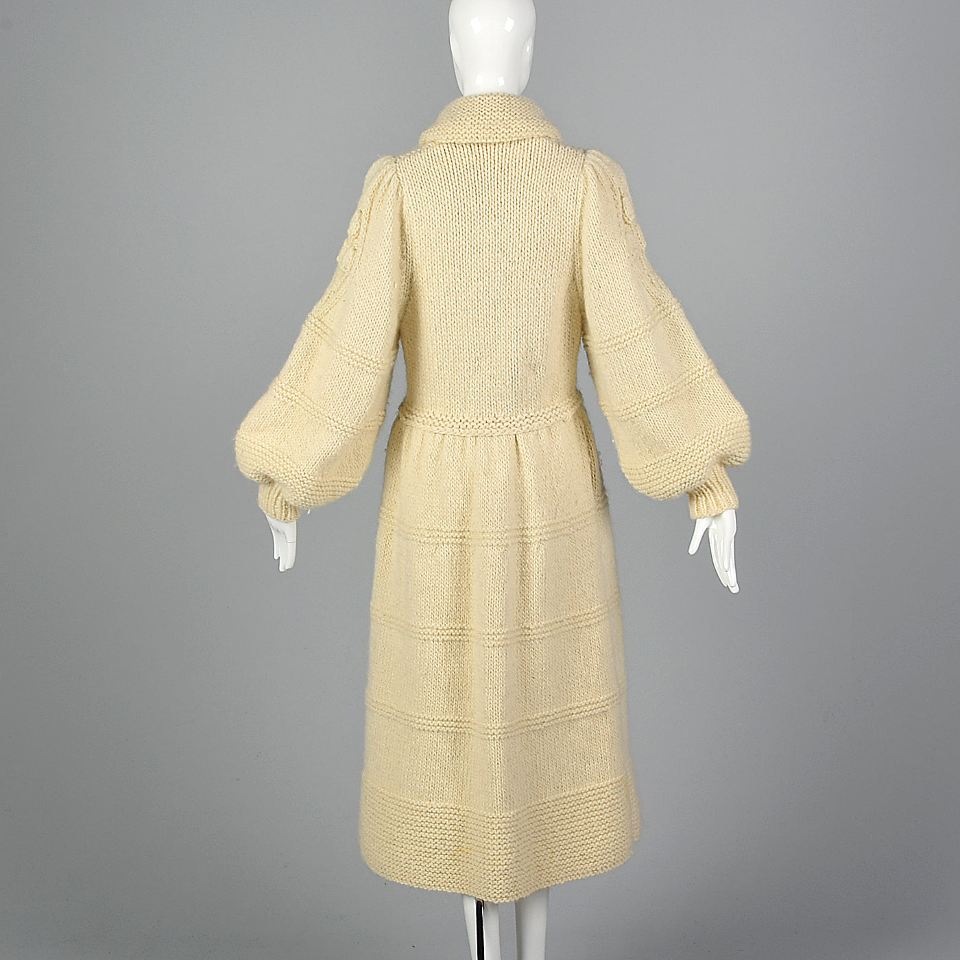 1970s Elizabeth Arden Chunky Knit Sweater Coat