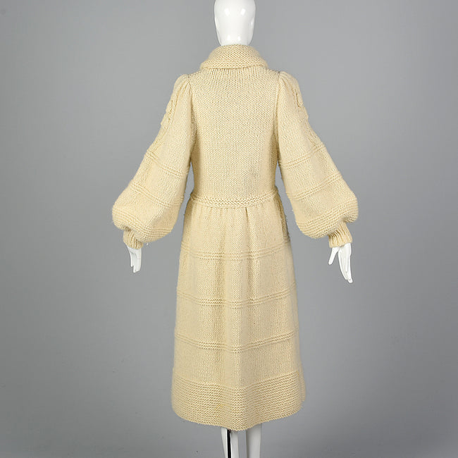 1970s Elizabeth Arden Chunky Knit Sweater Coat