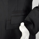 Medium 2000s Strenesse Tuxedo Hollywood Waist Trousers Black Satin Stripe Formal Suit