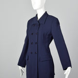 1980s Donna Karan Navy Blue Skirt Suit