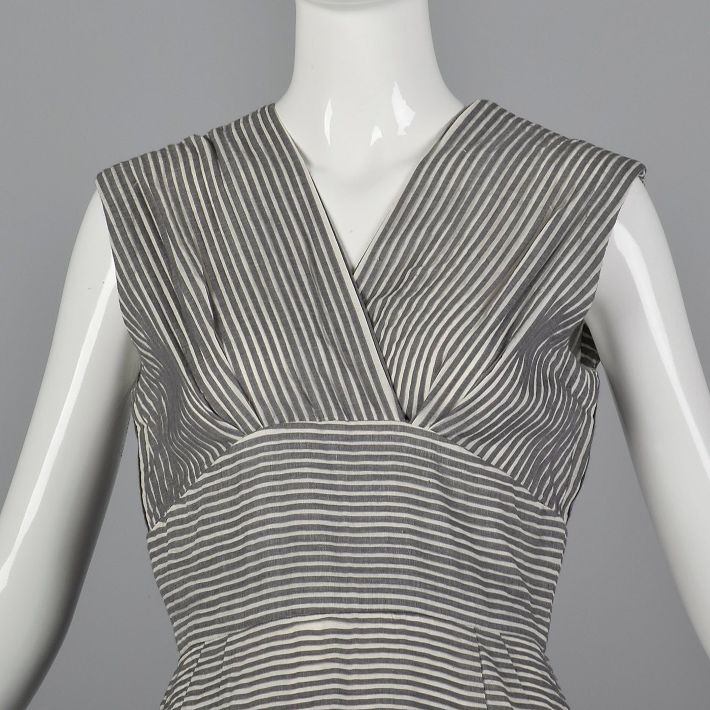 1960s Gray Textured Stripe Dress with Matching Jacket