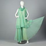 1970s Mint Green Palazzo Pants Set