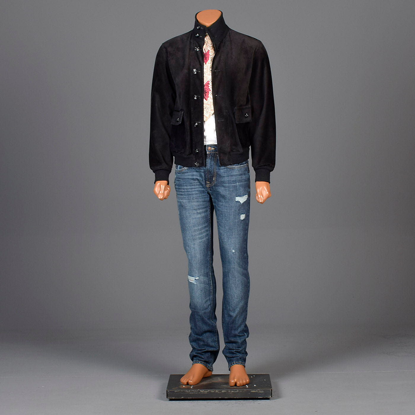 Medium Battaglia 1980s Reversible Black Leather Jacket