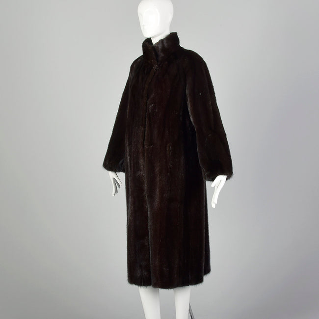 Large 1950s Black Mink Coat