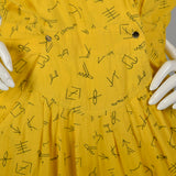 Small Yellow Jumpsuit 1980s Bright Cotton Bold Novelty Print Capri
