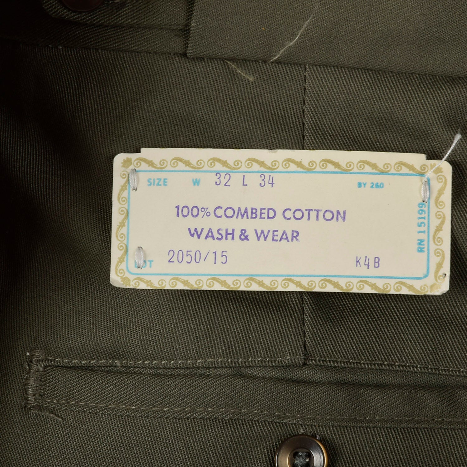Medium 1960s Green Cotton Twill Pants