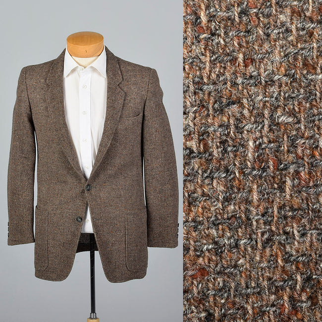 1970s Mens Yves Saint Laurent Chunky Tweed Jacket