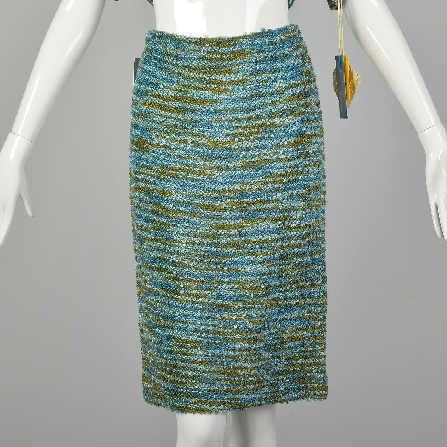 Small 1960s Knit Boucle Skirt Set Skirt Top Separates