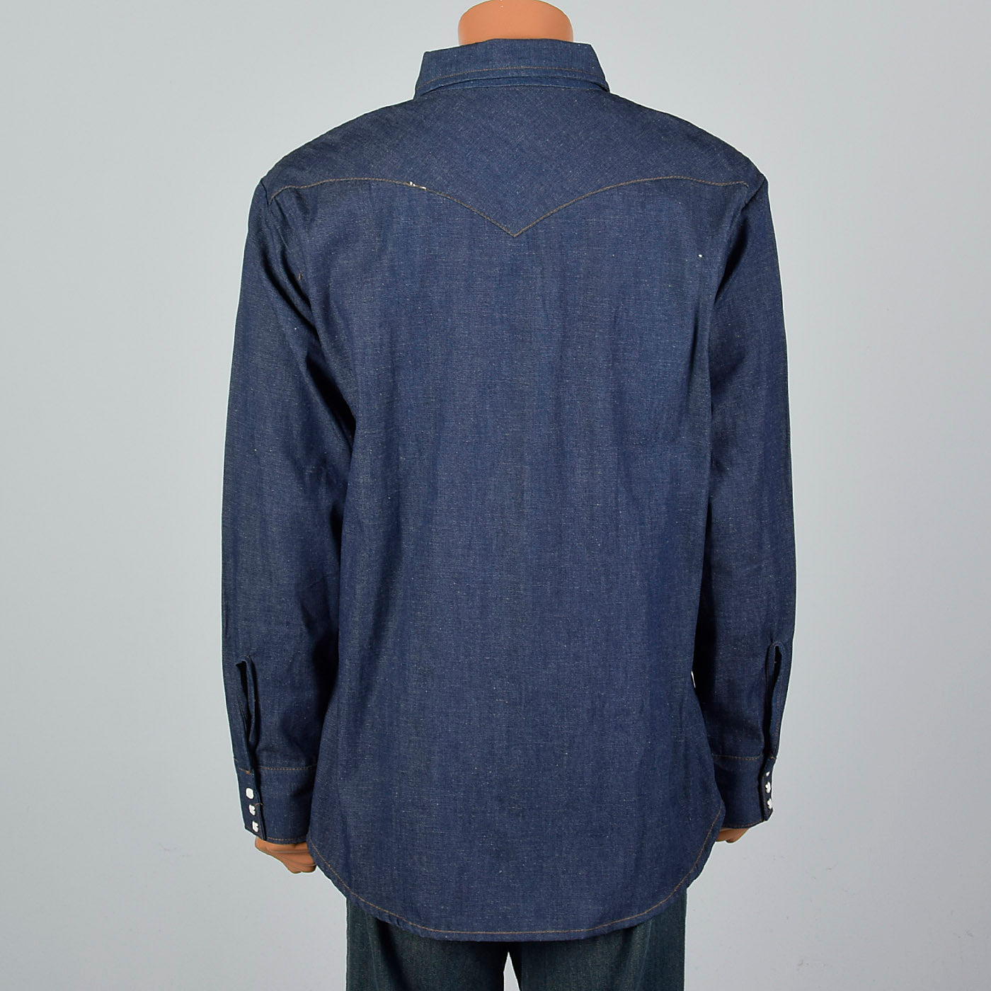 1970s Deadstock Cotton Denim Long Sleeve Shirt