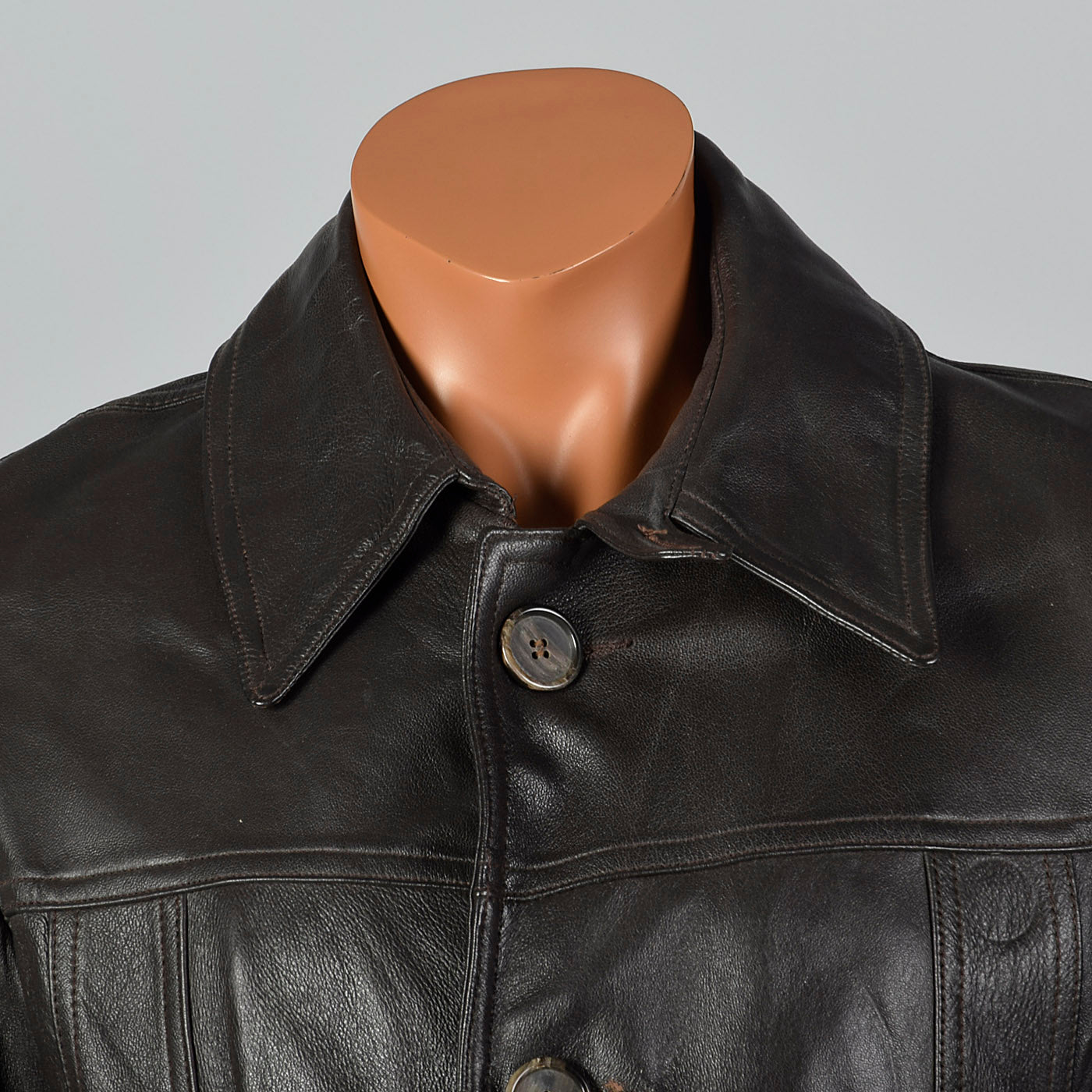 1960s Mens Belted Leather Norfolk Jacket