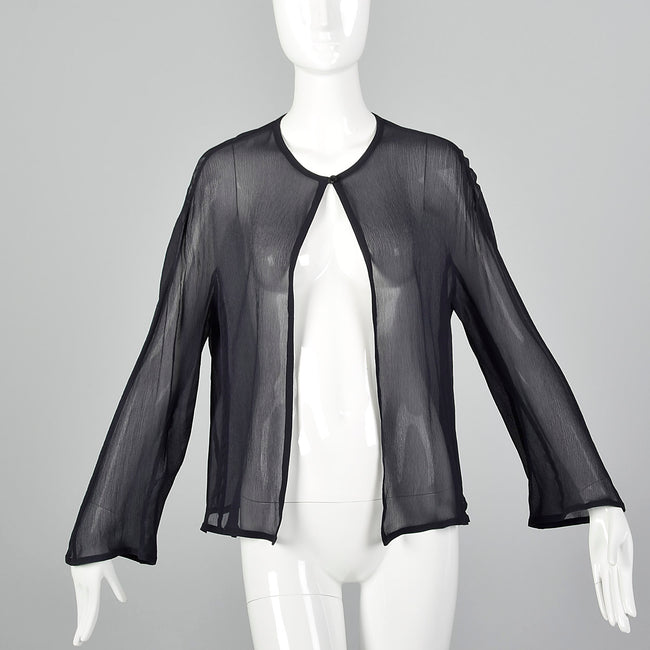 1990s Armani Sheer Navy Top
