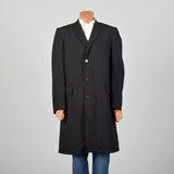 Medium 1960s Mens Black Top Coat