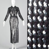 1970s Silver Sequin Dress