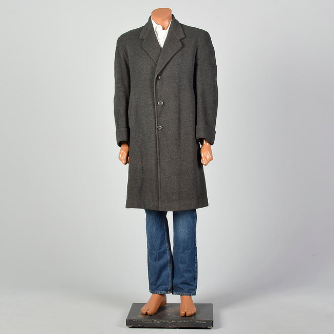 Medium 1950s Grey Burberry's Winter Coat Scottish Heavyweight Wool