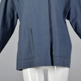 1980s Calvin Klein Blue Canvas Jacket