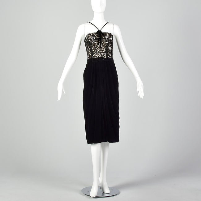 Small 1940s Illusion Bodice Evening Dress