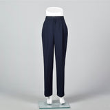 1990s Linda Allard Ellen Tracy Navy Rayon Trousers
