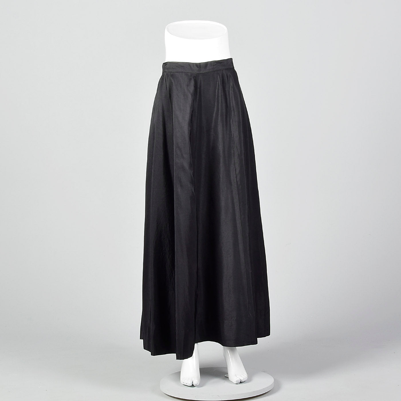 1950s Black Taffeta Maxi Skirt