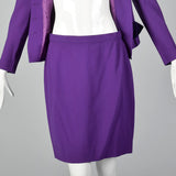 1980s Louis Feraud Purple Skirt Suit