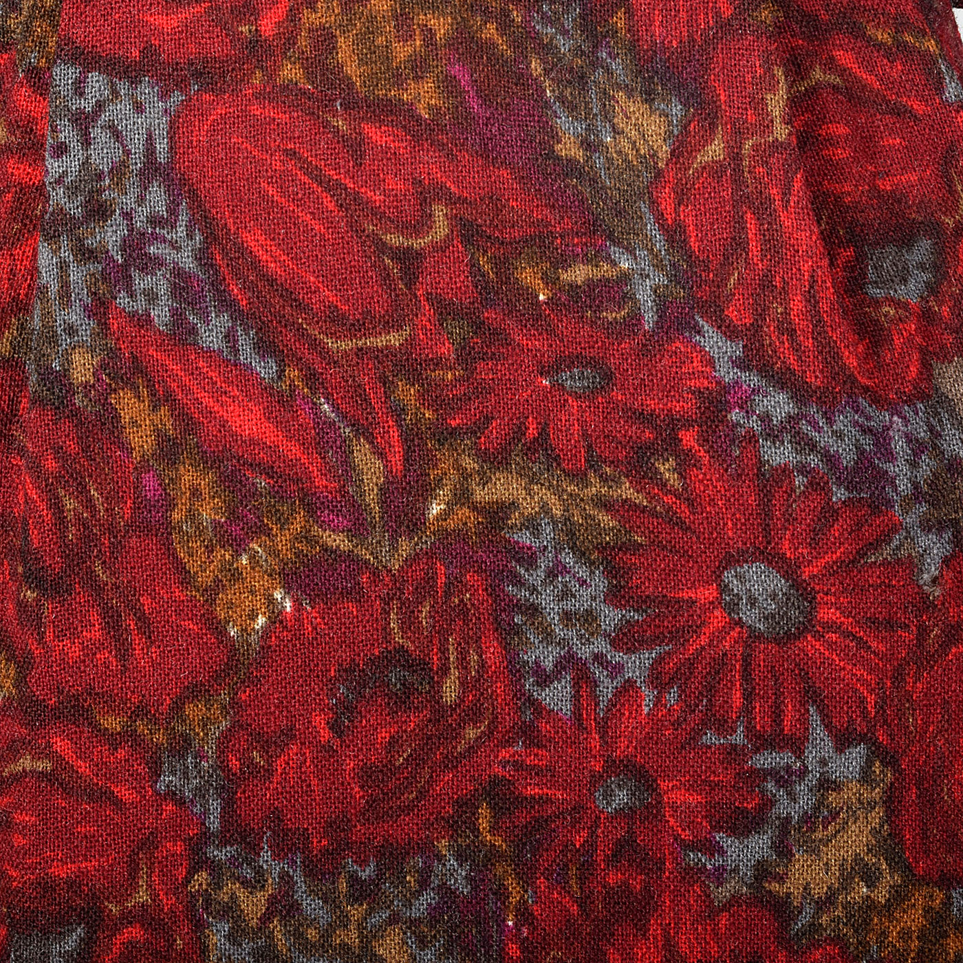1950s Red Floral Print Dress with Great Silhouette