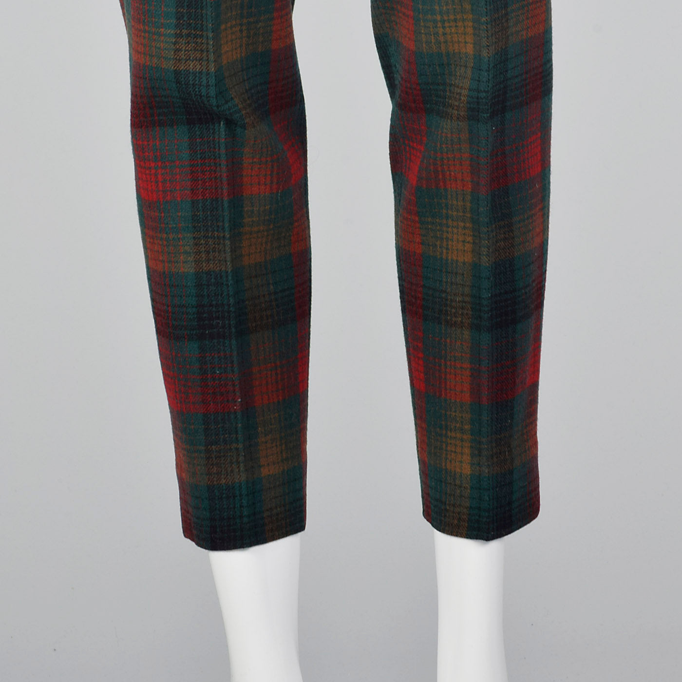 1950s Plaid Wool Cigarette Pants
