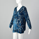 XL 1920s Silk Devore Blouse