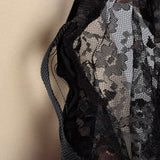 1950s Sheer Black Lace Circle Skirt