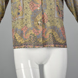 1970s Byblos Floral Silk Blouse