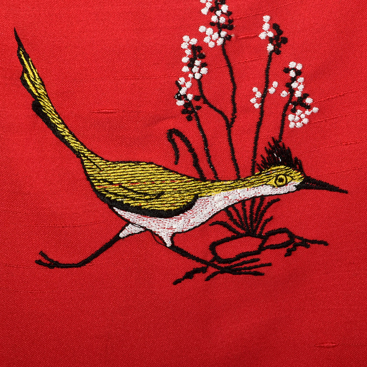 1960s Red Day Dress with Bird Embroidery