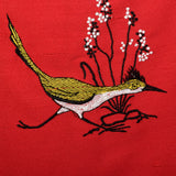 1960s Red Day Dress with Bird Embroidery