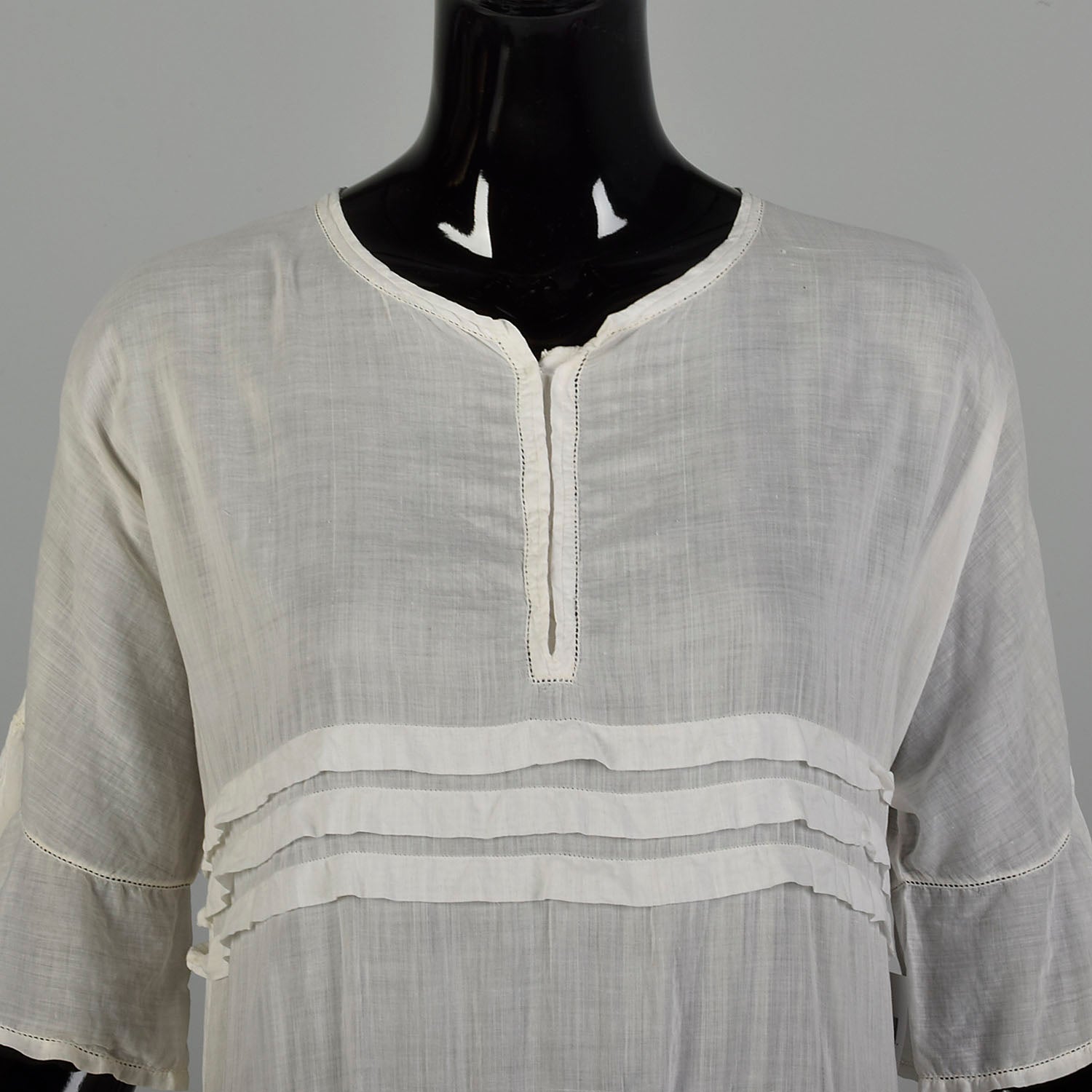 Medium 1920s Lawn Dress Semi-Sheer Summer Short Sleeve Cotton Day