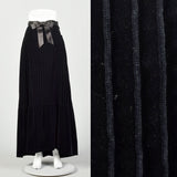 Small 1970s Black Skirt Velvet Formal Evening Maxi