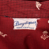 Medium 1950s Day Dress Cotton Novelty Print Casual Long Sleeve