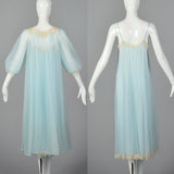 1950s Blue Nightgown and Peignoir Set