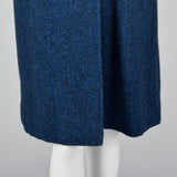 1950s Blue and Black Tweed Coat