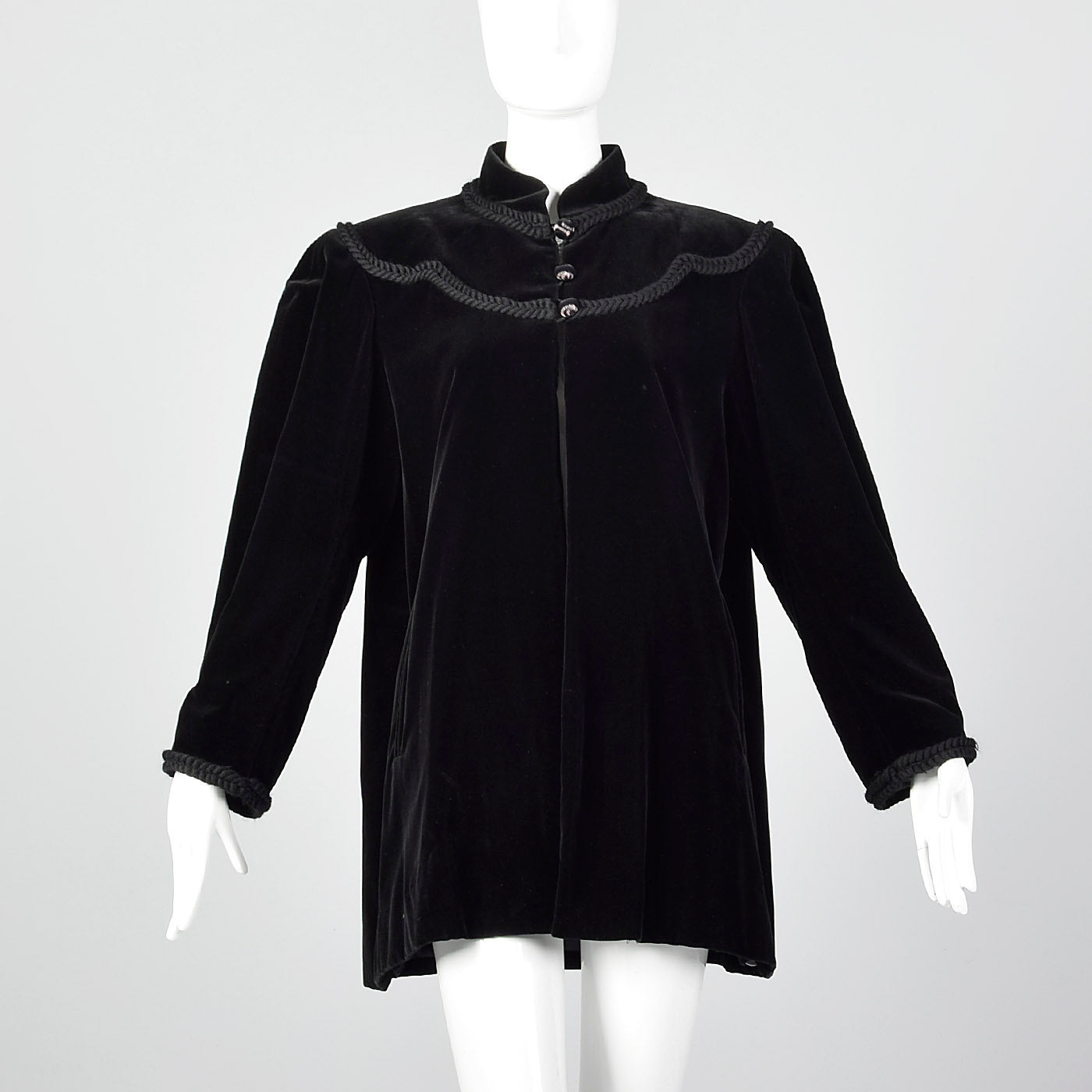 1980s Yves Saint Laurent Velvet Swing Coat