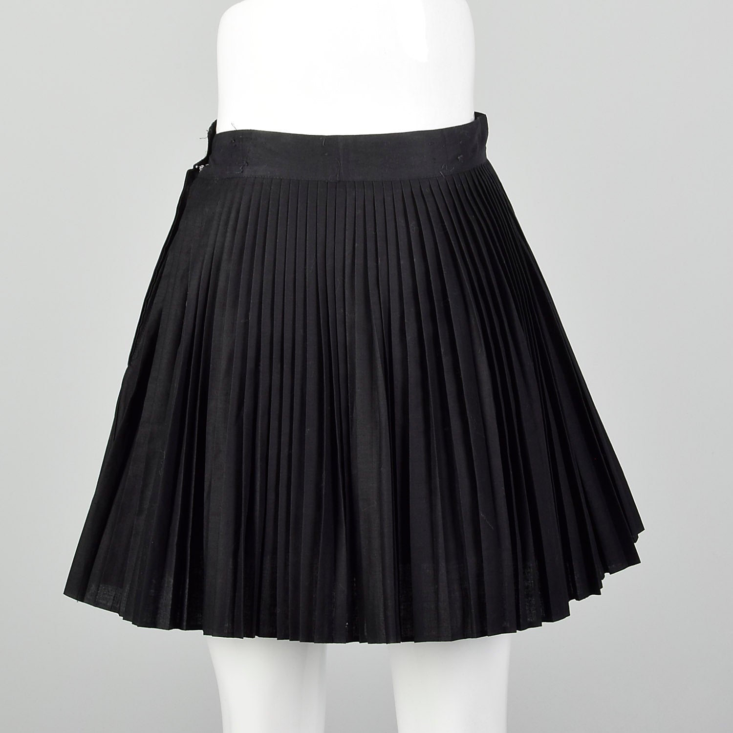 Small 1960s Black Pleated Micro Mini Skirt
