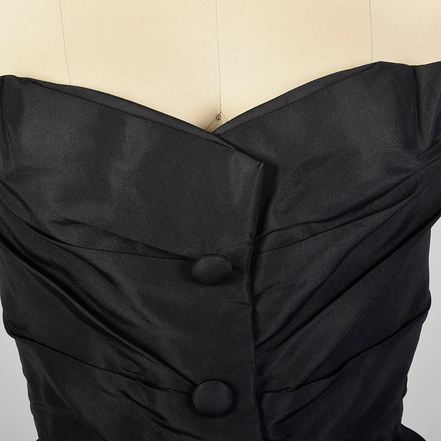1940s Christian Dior Black Silk Evening Dress