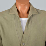 Large 1950s Men's Cardigan Jacket Olive