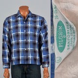 1950s Pilgrim Blue Plaid Flannel Shirt