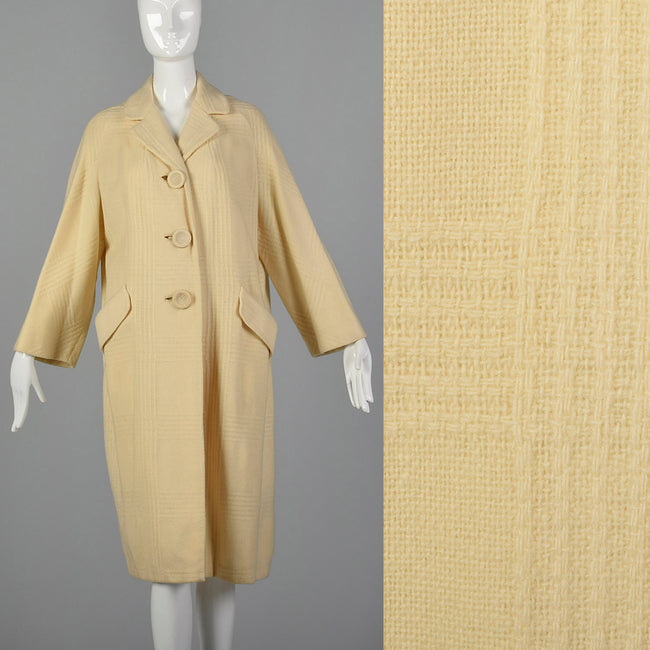 Small 1950s Cream Winter Coat