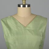 1960s Green Silk Shift Dress