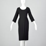 1970s Geoffrey Beene Black Pencil Dress
