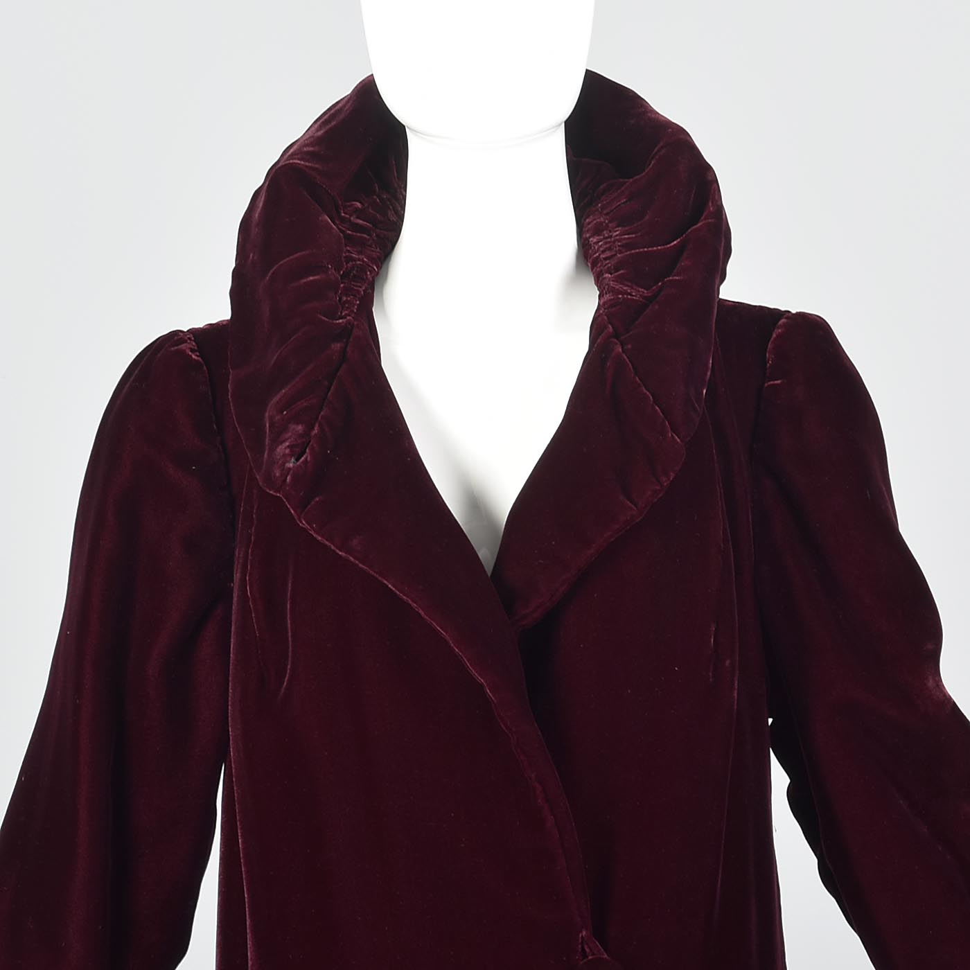 1940s Burgundy Velvet Opera Coat