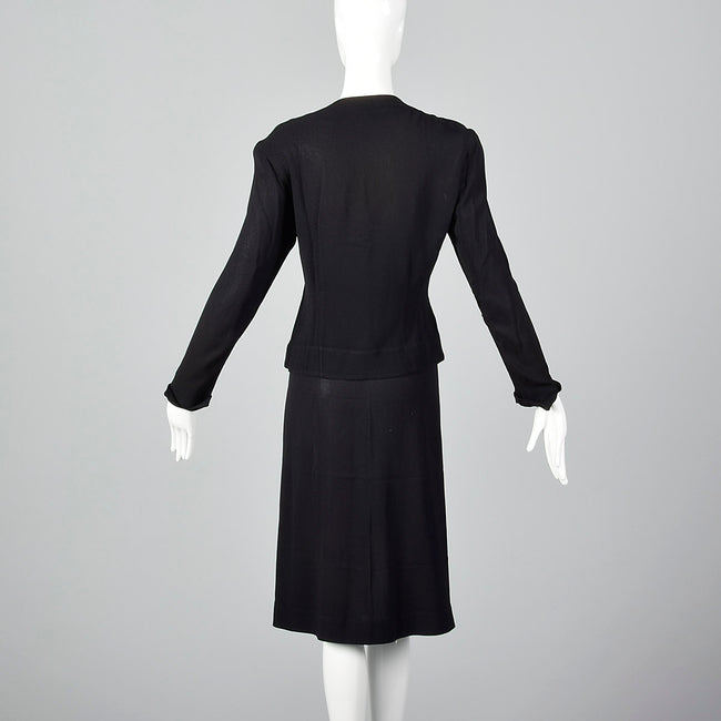1940s Black Two Piece Set with Sequin Detail