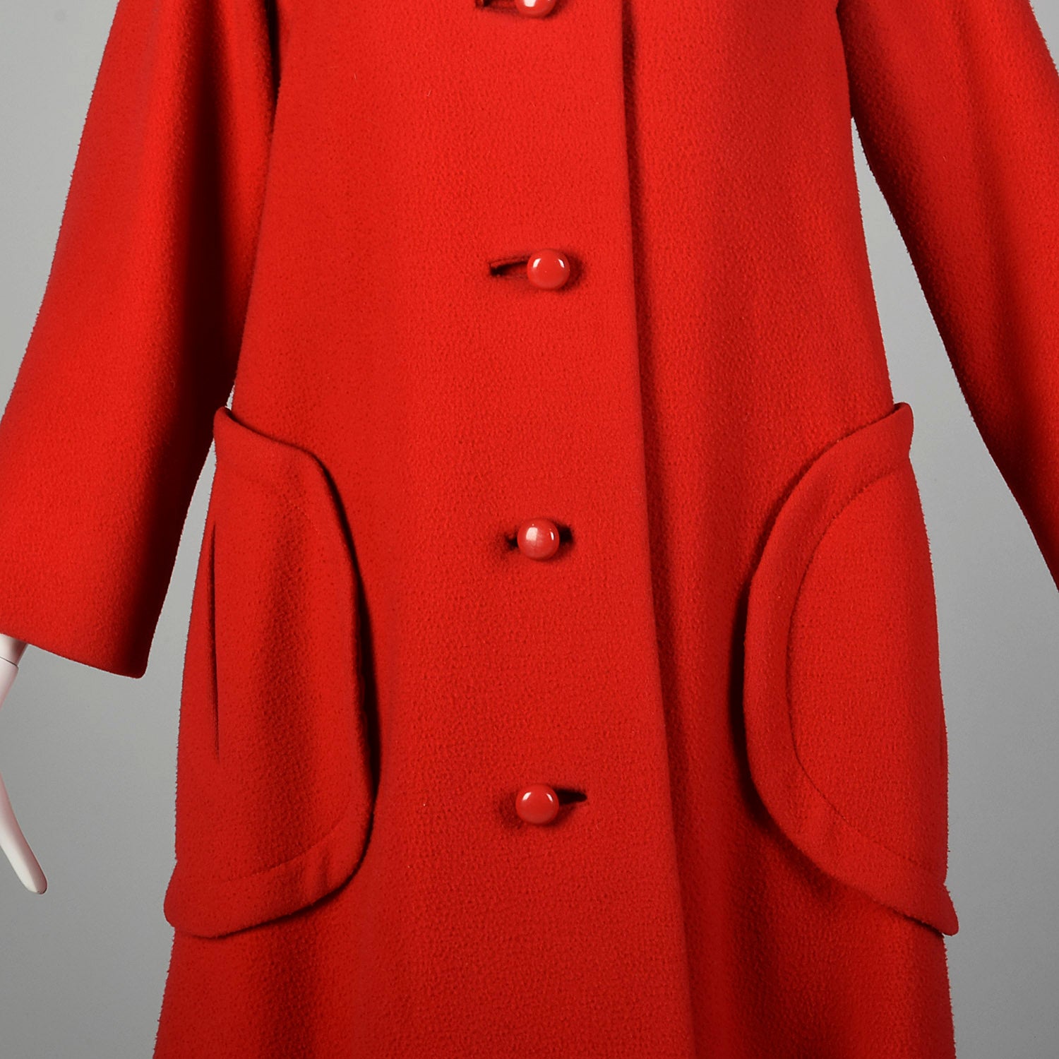 Medium 1960s Red Pauline Trigere Winter Coat