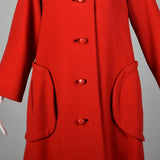 Medium 1960s Red Pauline Trigere Winter Coat