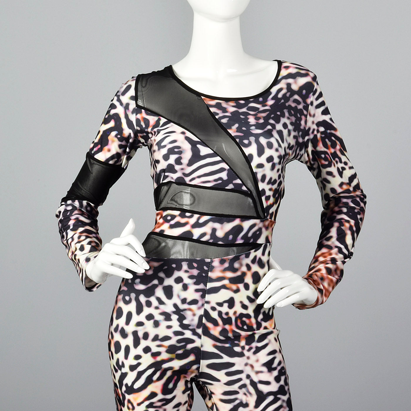 1990s Animal Print Spandex Catsuit