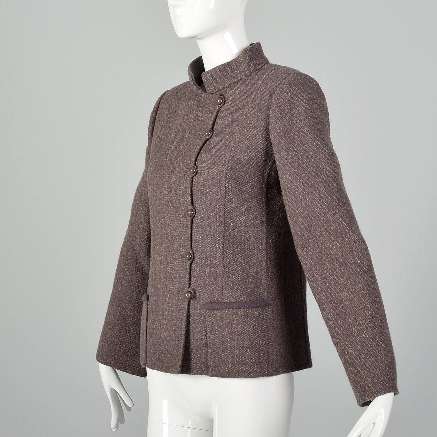 Small 1980s Blazer Jacket with Asian Inspired and symmetrical Details