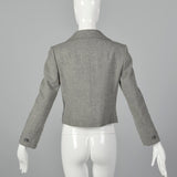 Small 1970s Wool Crop Jacket with Fur Collar
